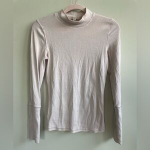 Intimately Free People Fitted Pale Pink Ribbed Long Sleeve Top